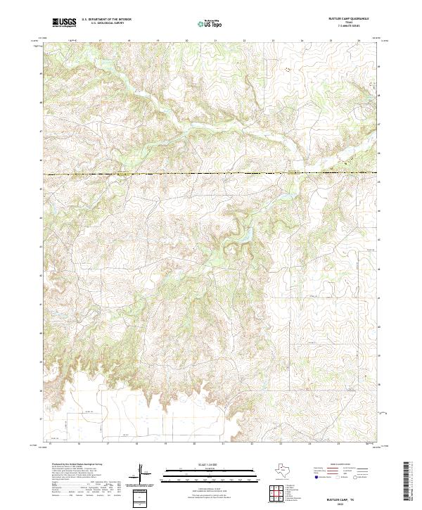 US Topo 7.5-minute map for Rustler Camp TX