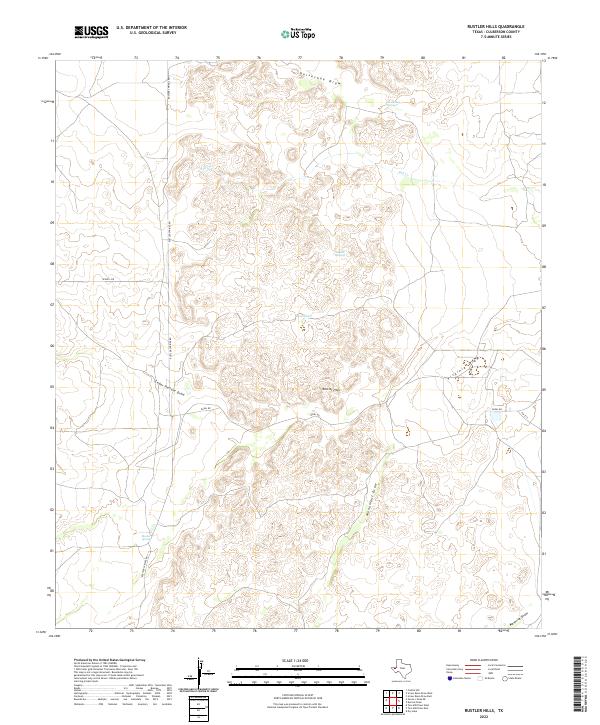 US Topo 7.5-minute map for Rustler Hills TX