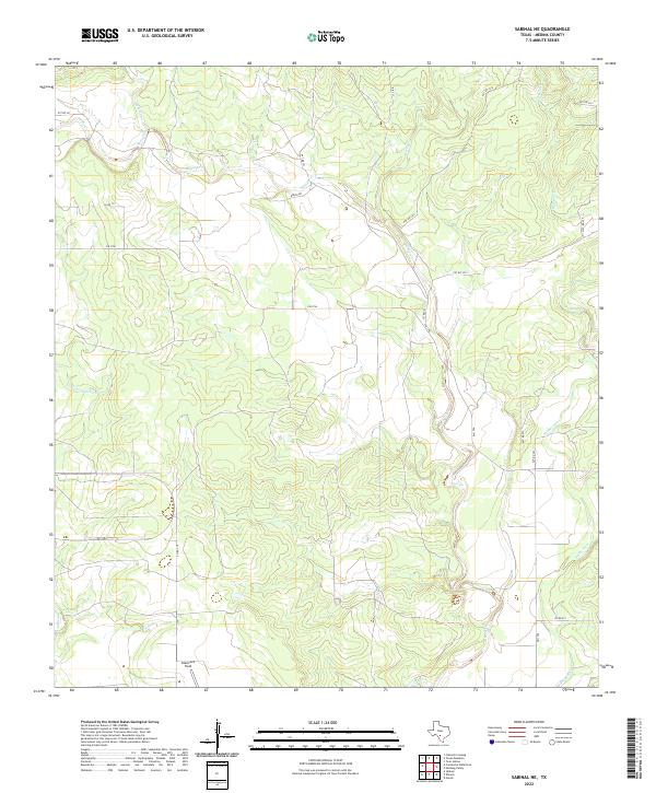 US Topo 7.5-minute map for Sabinal NE TX
