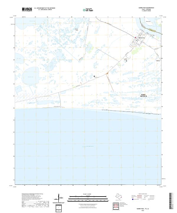 US Topo 7.5-minute map for Sabine Pass TXLA