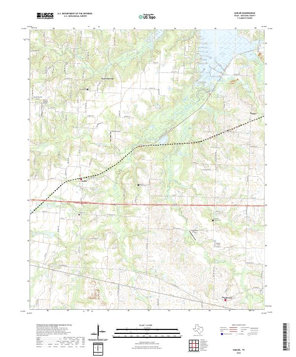 US Topo 7.5-minute map for Sadler TX
