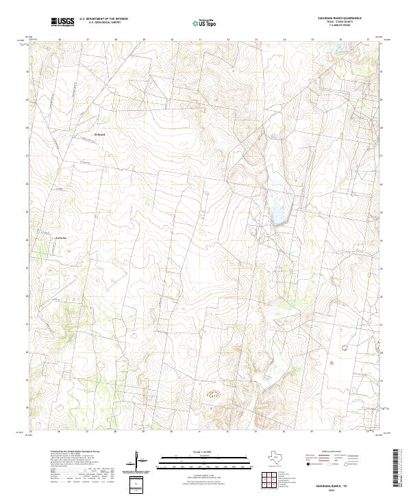 US Topo 7.5-minute map for Sagunada Ranch TX