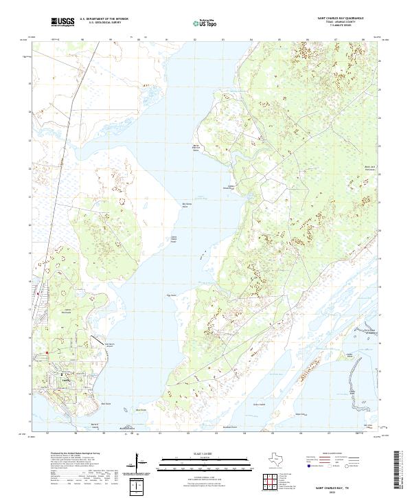 US Topo 7.5-minute map for Saint Charles Bay TX