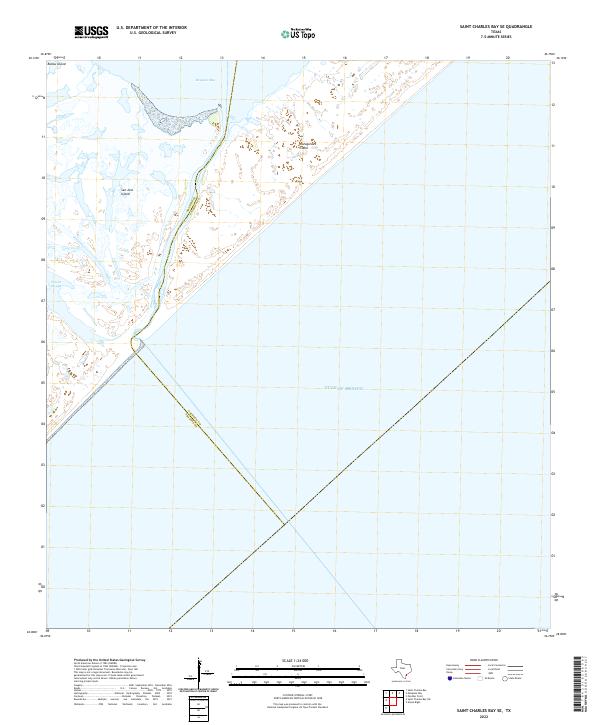 US Topo 7.5-minute map for Saint Charles Bay SE TX