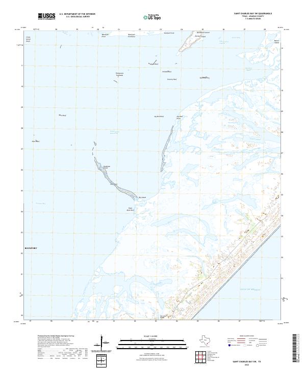 US Topo 7.5-minute map for Saint Charles Bay SW TX