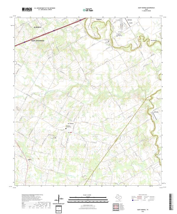 US Topo 7.5-minute map for Saint Hedwig TX