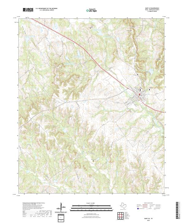 US Topo 7.5-minute map for Saint Jo TX