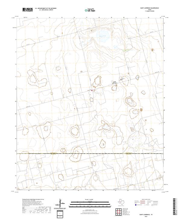US Topo 7.5-minute map for Saint Lawrence TX