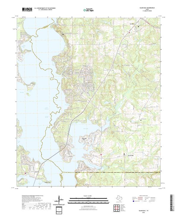 US Topo 7.5-minute map for Saline Bay TX