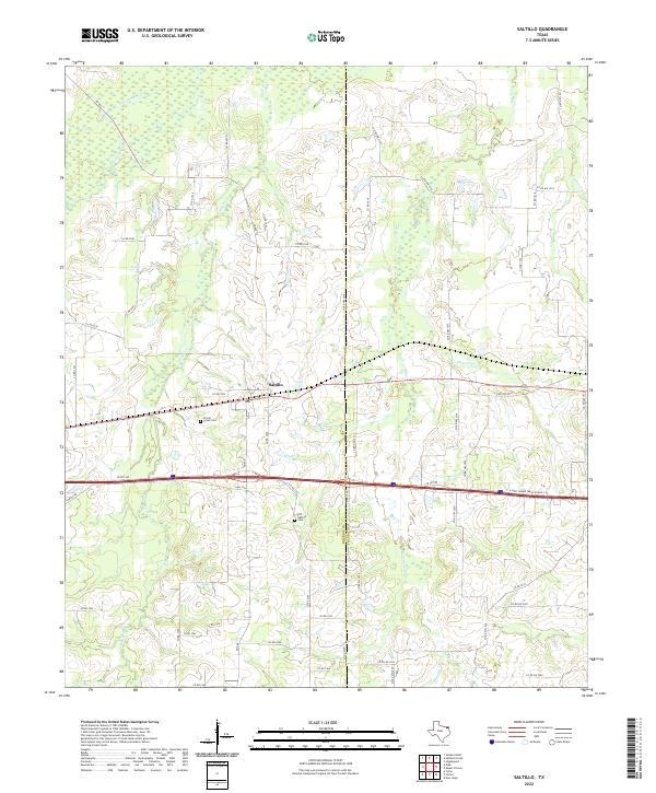 US Topo 7.5-minute map for Saltillo TX