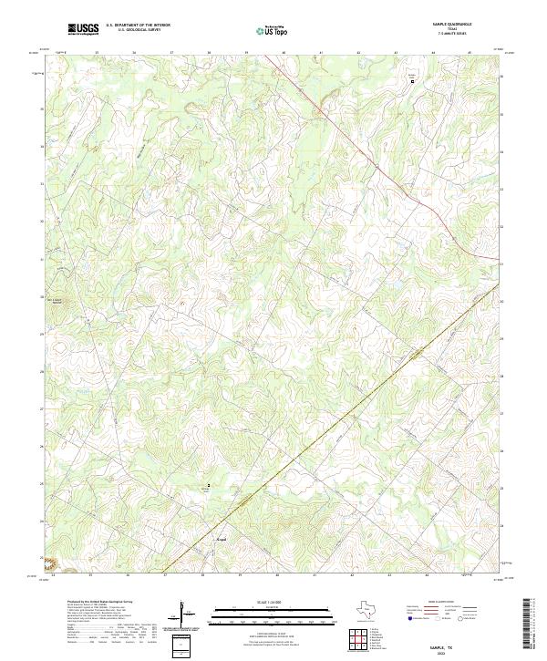 US Topo 7.5-minute map for Sample TX
