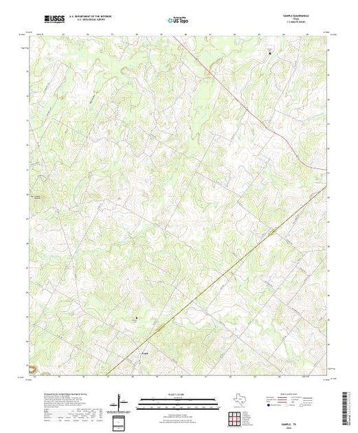 US Topo 7.5-minute map for Sample TX – American Map Store
