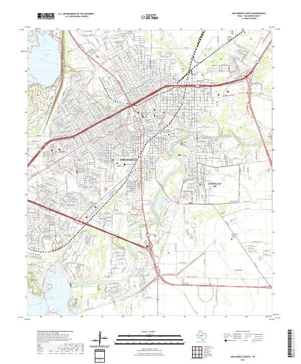 US Topo 7.5-minute map for San Angelo South TX
