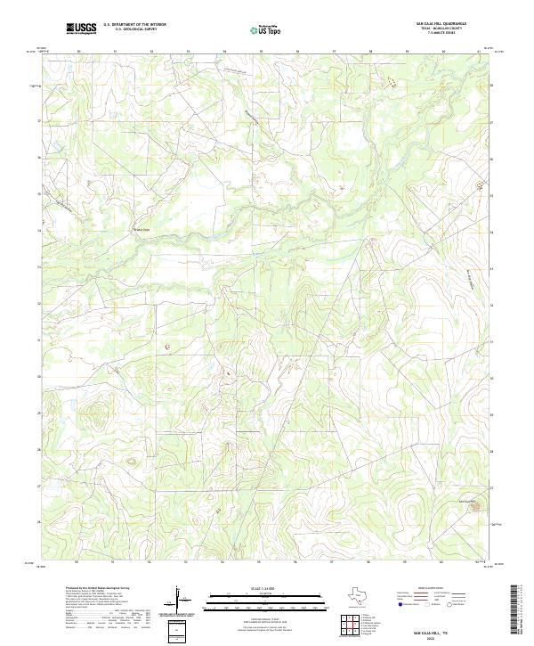 US Topo 7.5-minute map for San Caja Hill TX