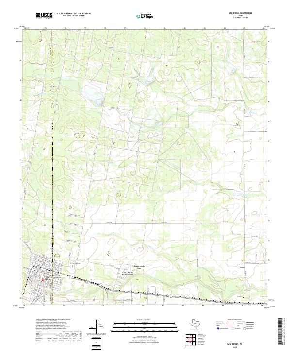 US Topo 7.5-minute map for San Diego TX