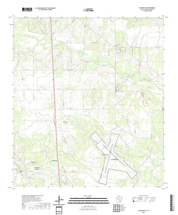US Topo 7.5-minute map for San Diego NE TX