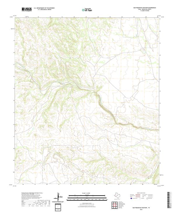 US Topo 7.5-minute map for San Francisco Shutups TX