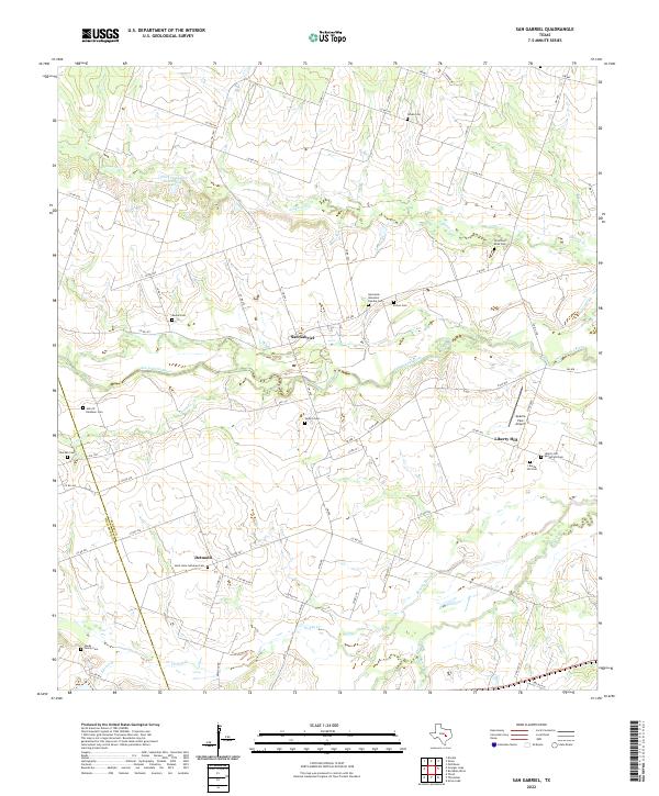 US Topo 7.5-minute map for San Gabriel TX