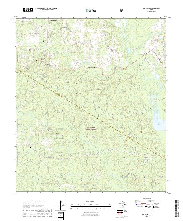 US Topo 7.5-minute map for San Jacinto TX