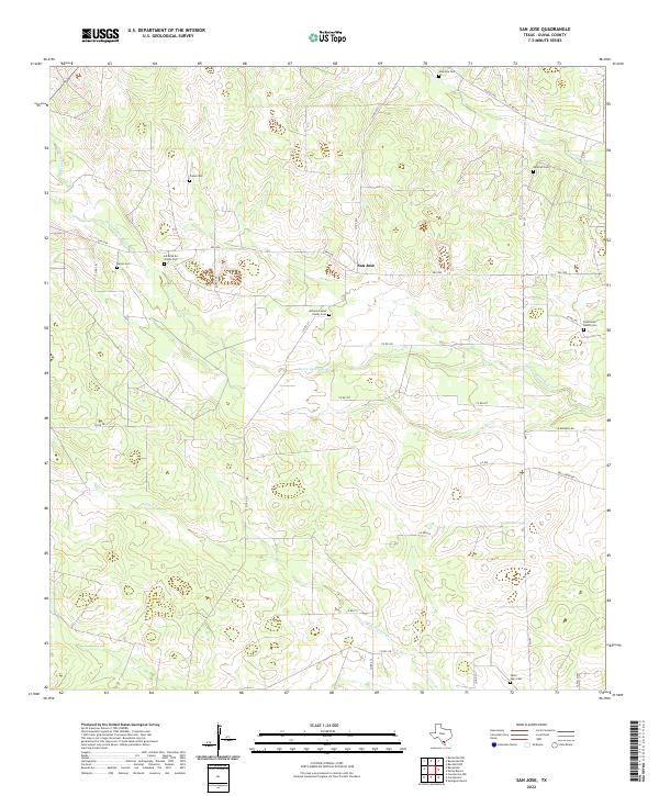 US Topo 7.5-minute map for San Jose TX
