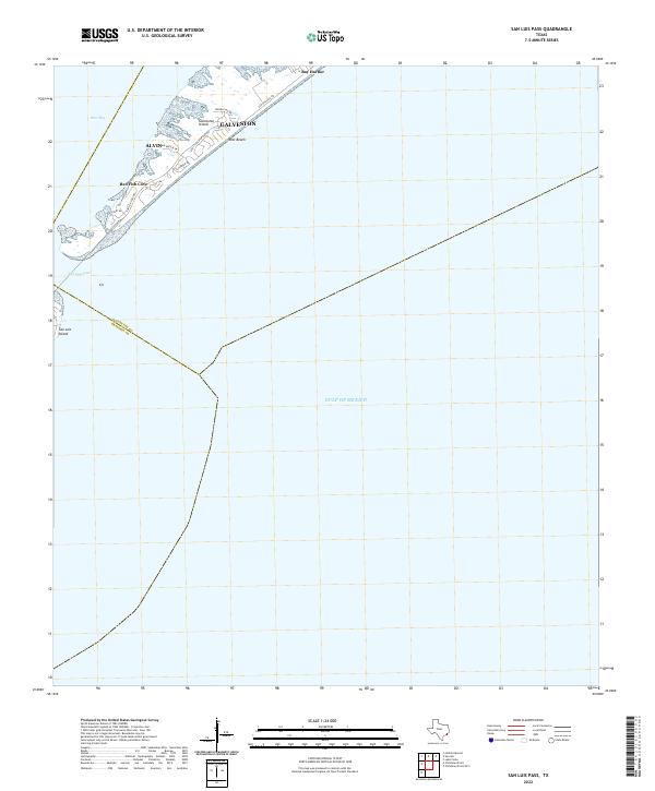 US Topo 7.5-minute map for San Luis Pass TX
