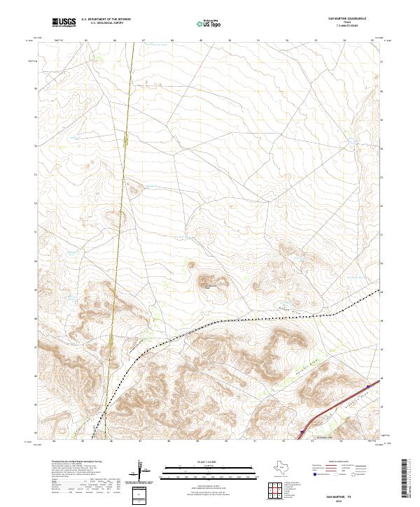 US Topo 7.5-minute map for San Martine TX