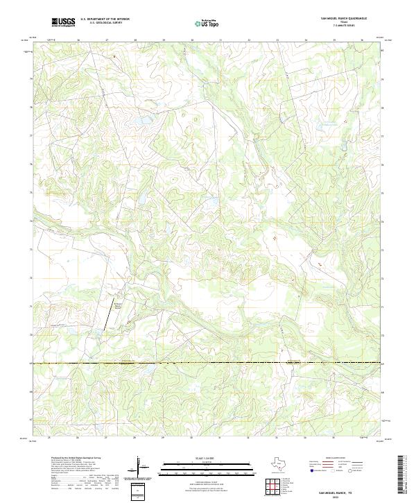 US Topo 7.5-minute map for San Miguel Ranch TX