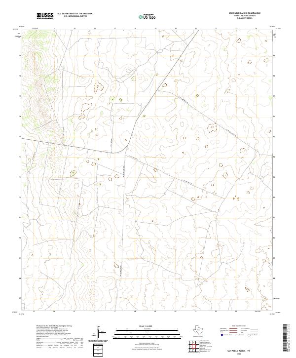 US Topo 7.5-minute map for San Pablo Ranch TX