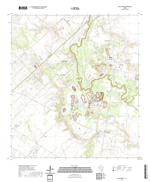 US Topo 7.5-minute map for San Patricio TX