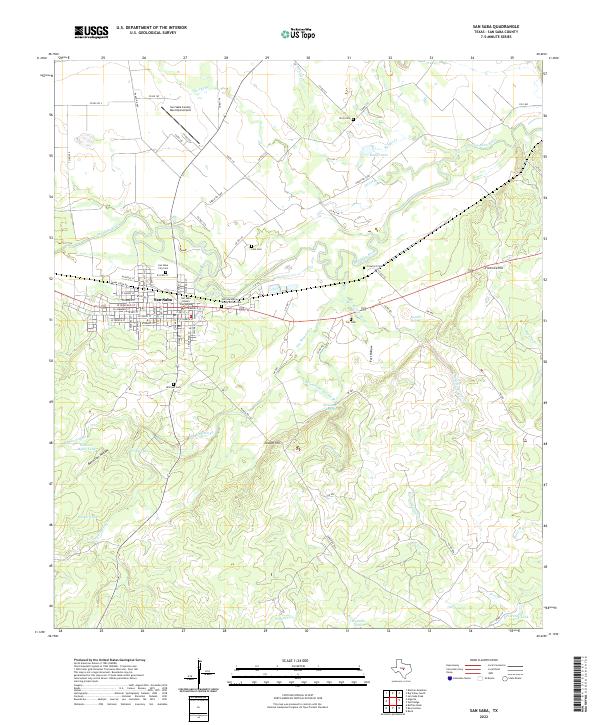 US Topo 7.5-minute map for San Saba TX