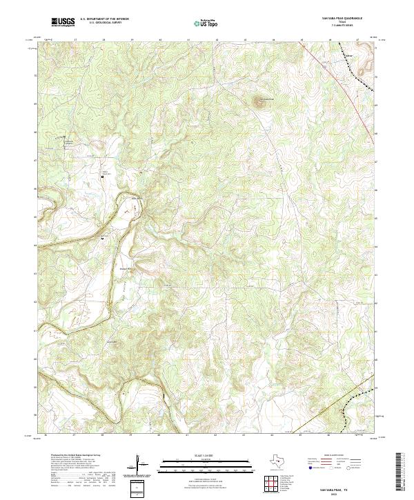 US Topo 7.5-minute map for San Saba Peak TX