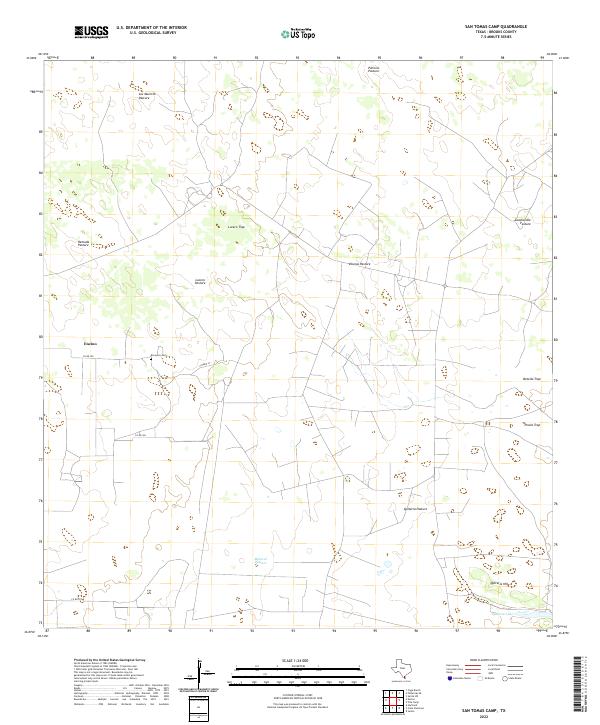 US Topo 7.5-minute map for San Tomas Camp TX