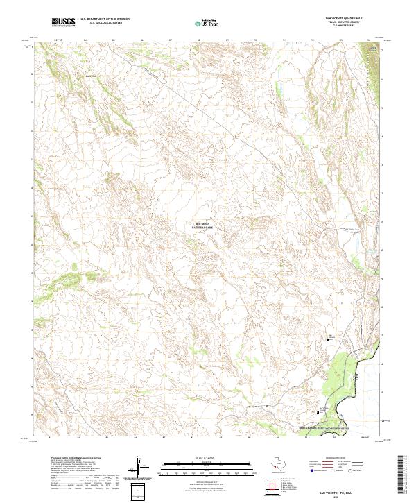 US Topo 7.5-minute map for San Vicente TXCOA