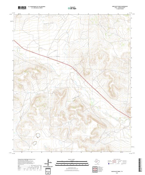 US Topo 7.5-minute map for Sand Bluff Draw TX