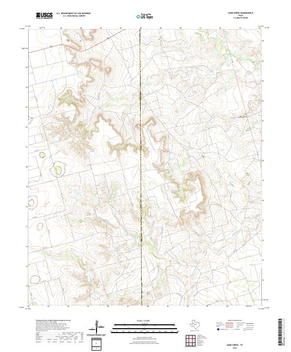 US Topo 7.5-minute map for Sand Creek TX