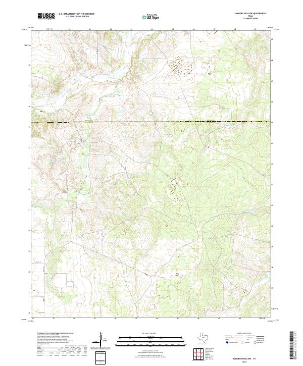 US Topo 7.5-minute map for Sanders Hollow TX