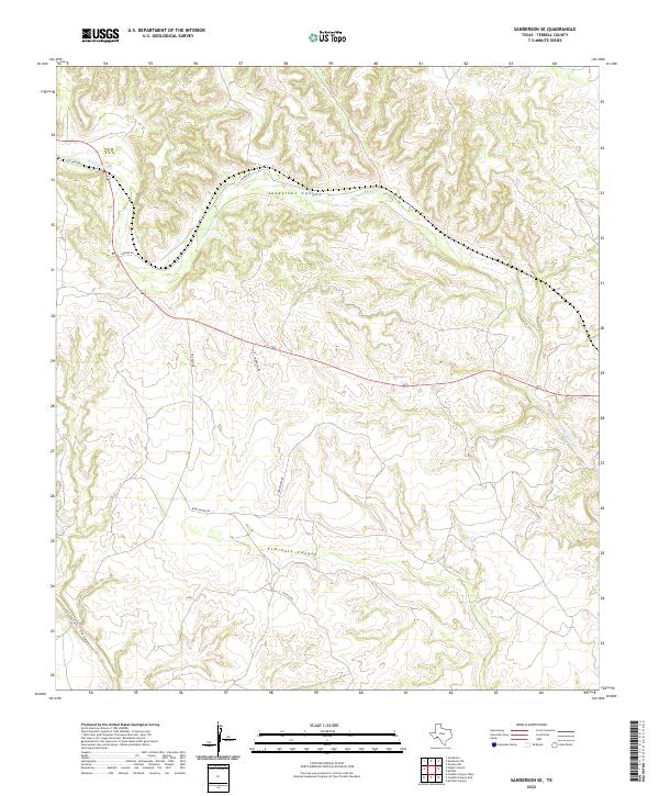 US Topo 7.5-minute map for Sanderson SE TX