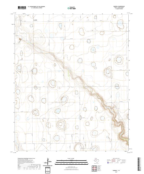 US Topo 7.5-minute map for Sandhill TX