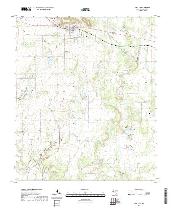 US Topo 7.5-minute map for Santa Anna TX