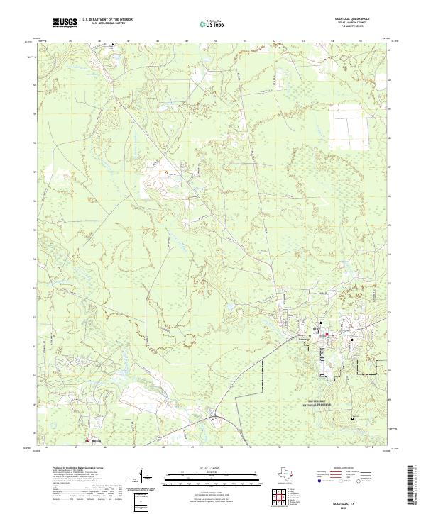 US Topo 7.5-minute map for Saratoga TX
