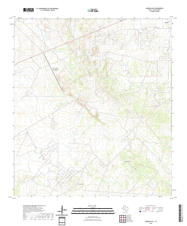 US Topo 7.5-minute map for Sarnosa Hill TX