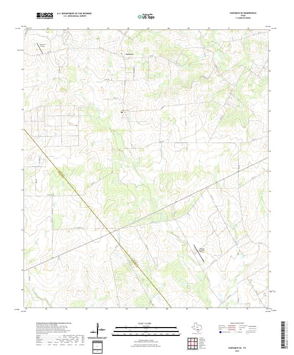 US Topo 7.5-minute map for Saspamco SE TX