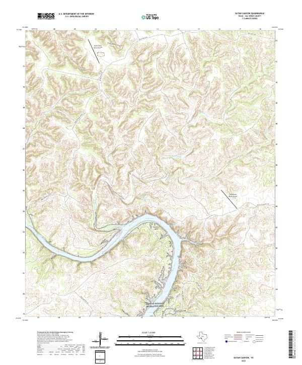 US Topo 7.5-minute map for Satan Canyon TX