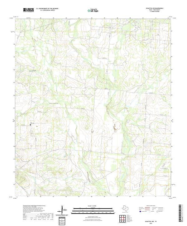 US Topo 7.5-minute map for Schattel NW TX