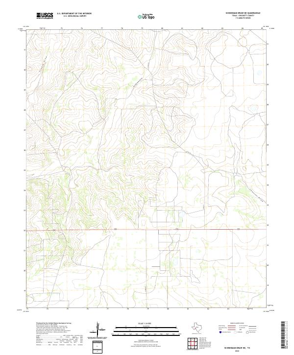 US Topo 7.5-minute map for Schneeman Draw NE TX