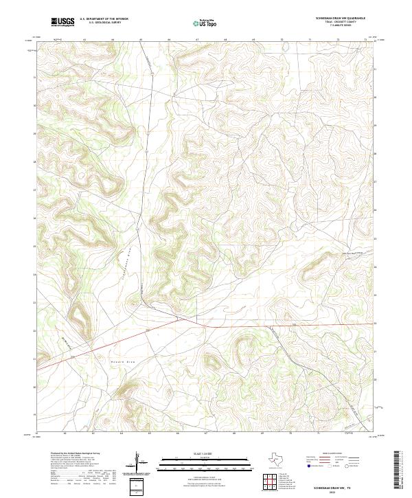 US Topo 7.5-minute map for Schneeman Draw NW TX