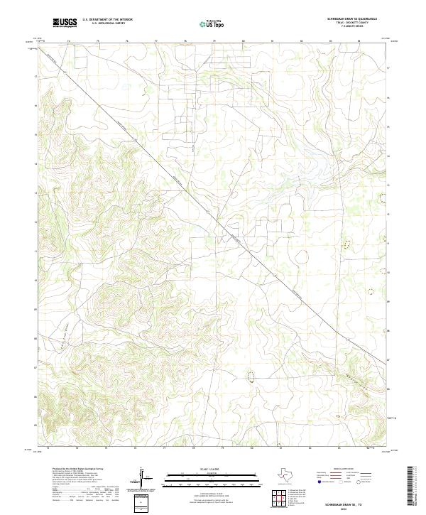 US Topo 7.5-minute map for Schneeman Draw SE TX