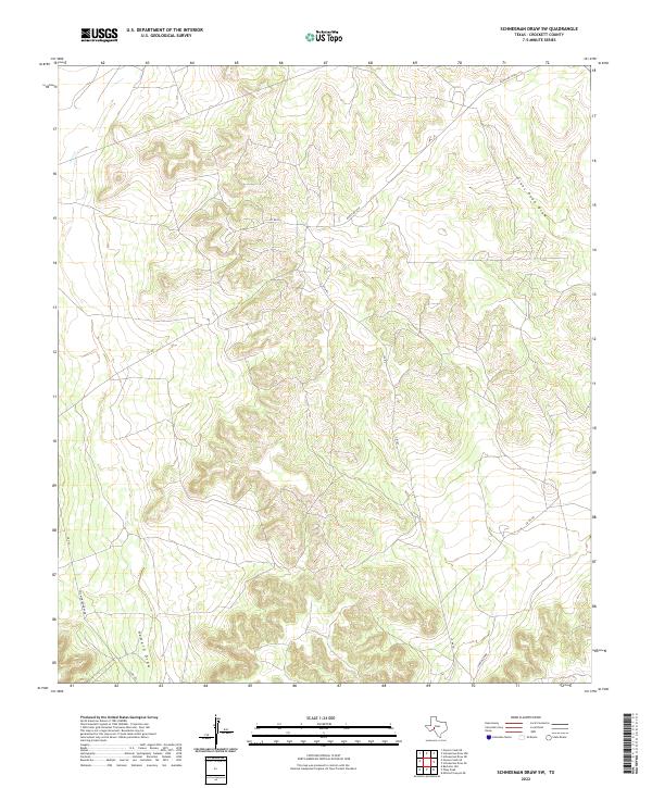 US Topo 7.5-minute map for Schneeman Draw SW TX