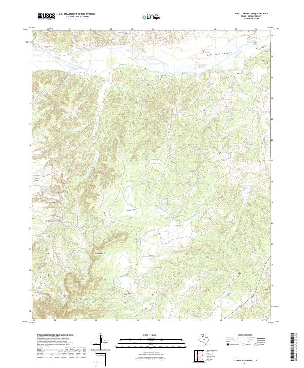 US Topo 7.5-minute map for Schott Mountain TX