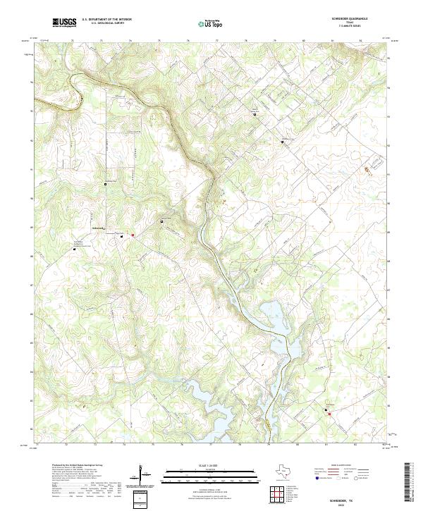 US Topo 7.5-minute map for Schroeder TX